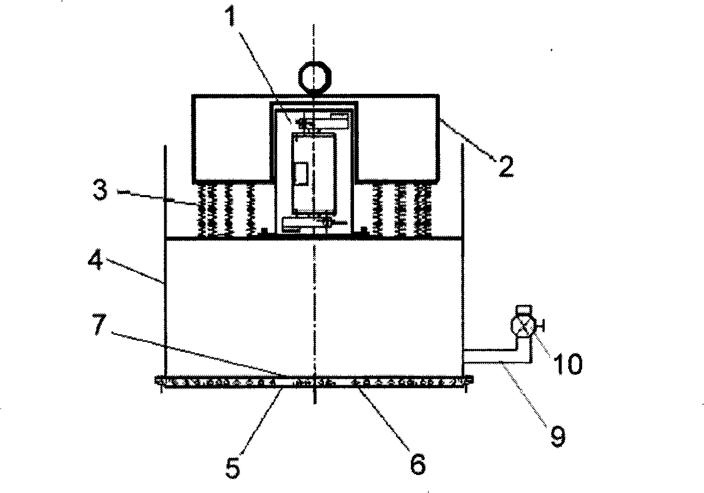 Device for separating mud and water depending on high-frequency small-amplitude mechanical vibration