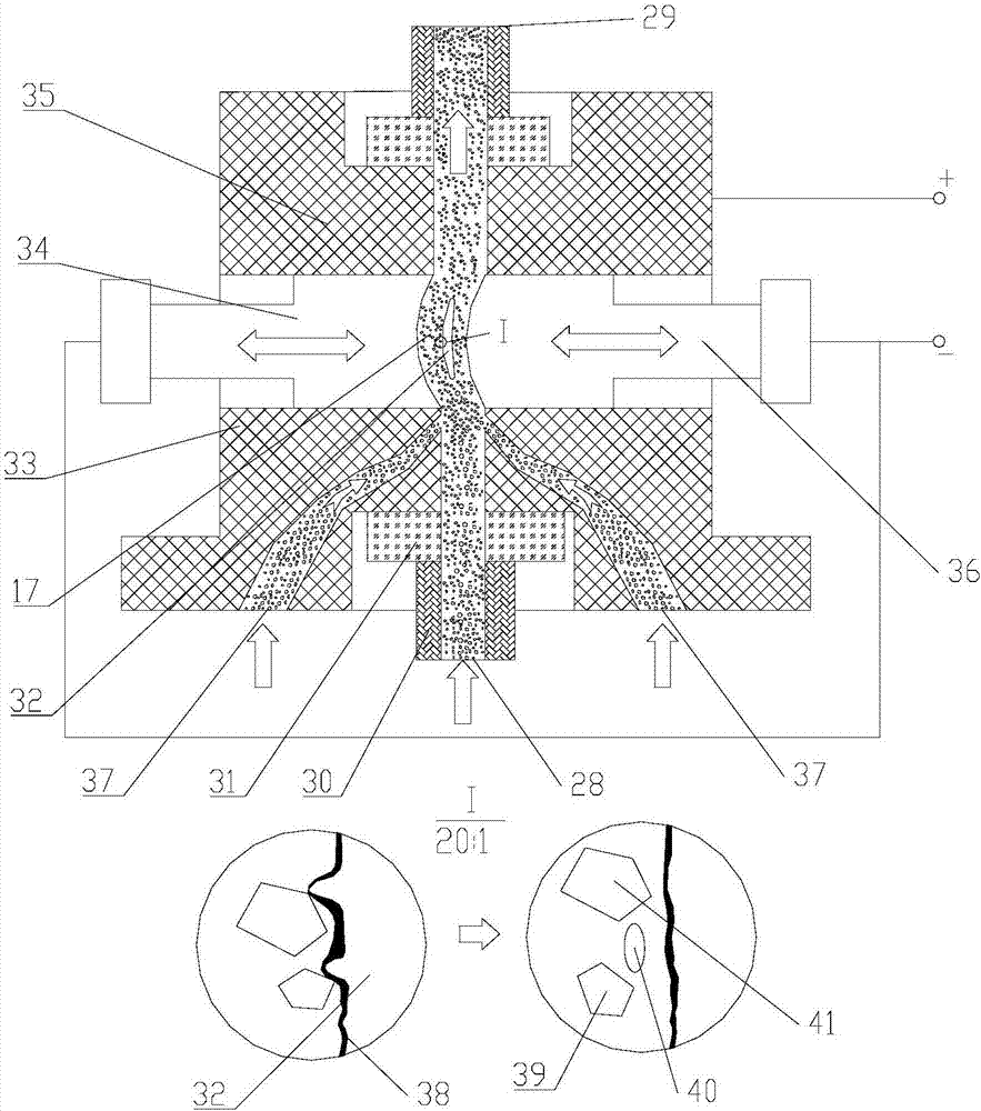 Vibration auxiliary abrasive particle flowing electrolysis micro grinding composite finishing process method