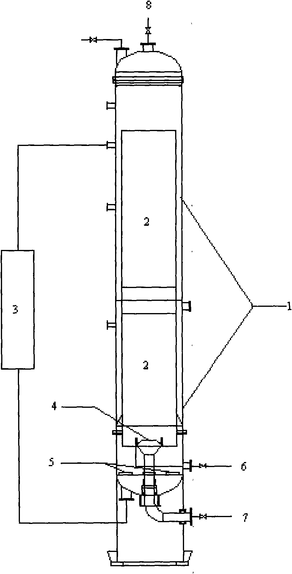 Efficient ultrasonic recirculating-type reaction device