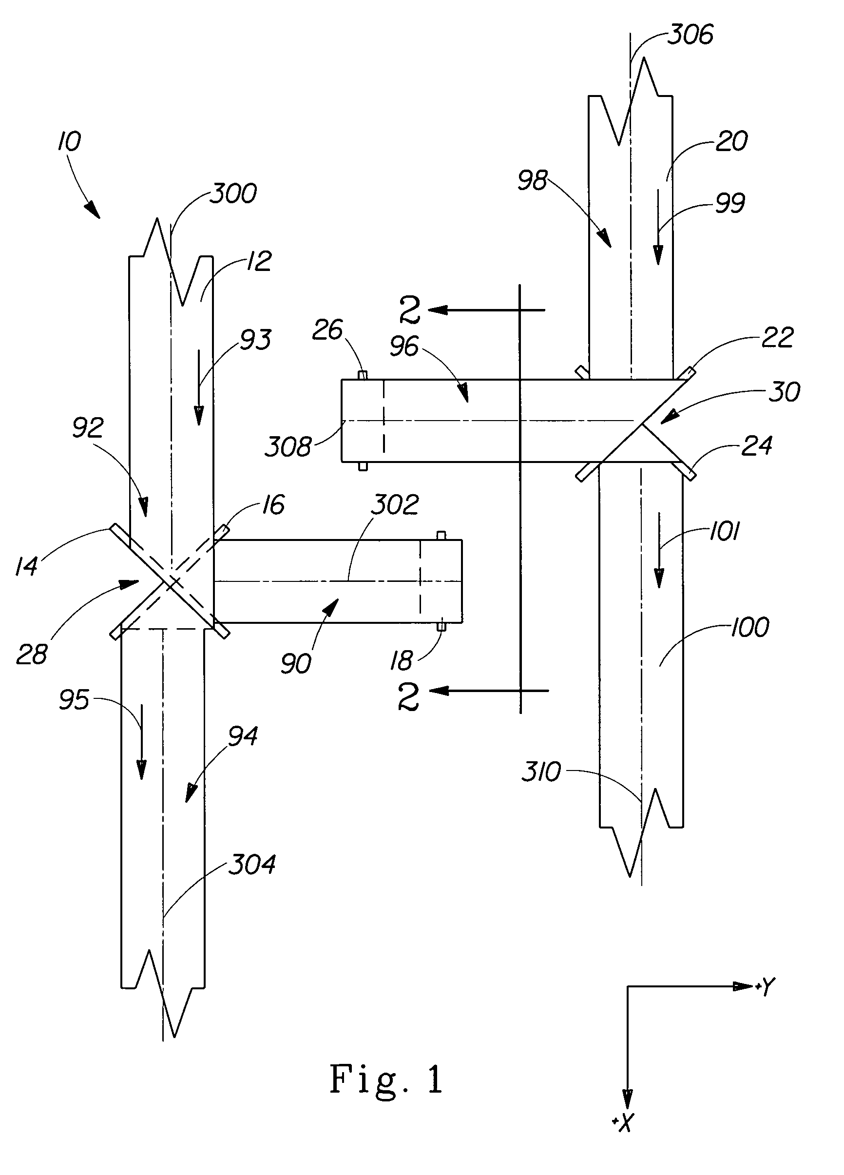 Method of placing a material transversely on a moving web