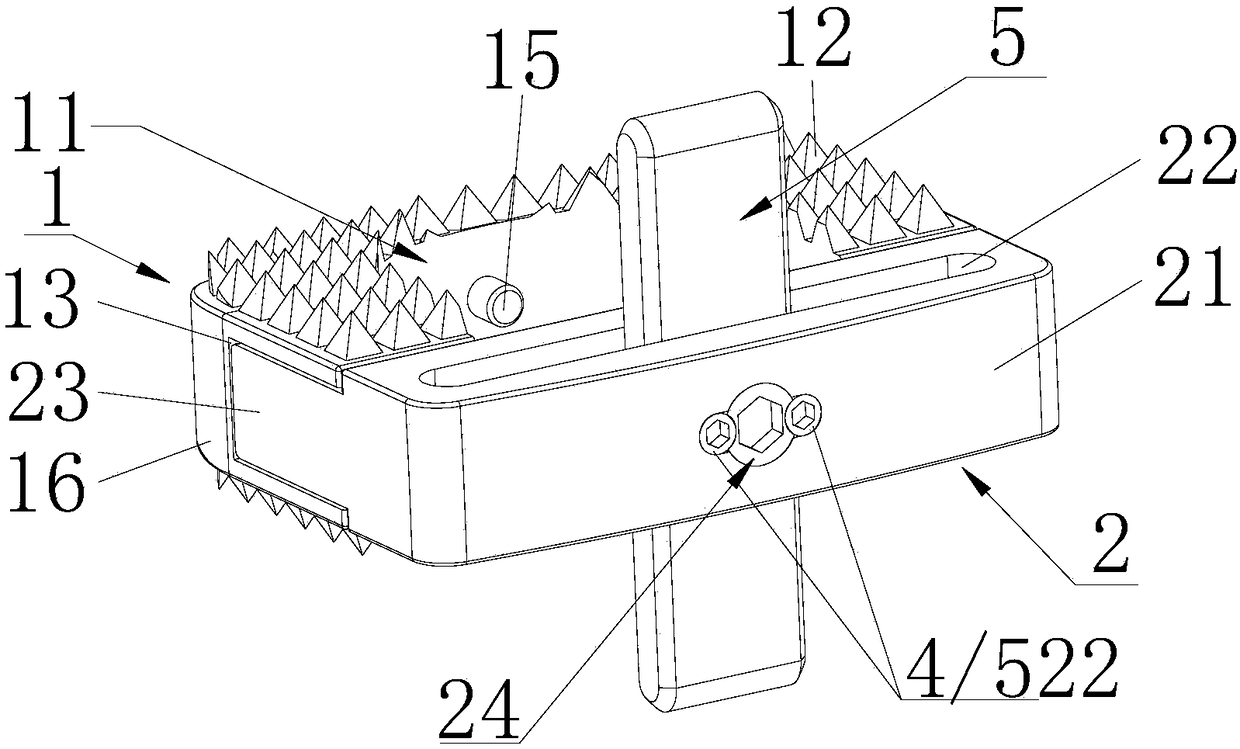 Rotatably-fixed-type anterior cervical spine zero-incisura interbody fusion cage