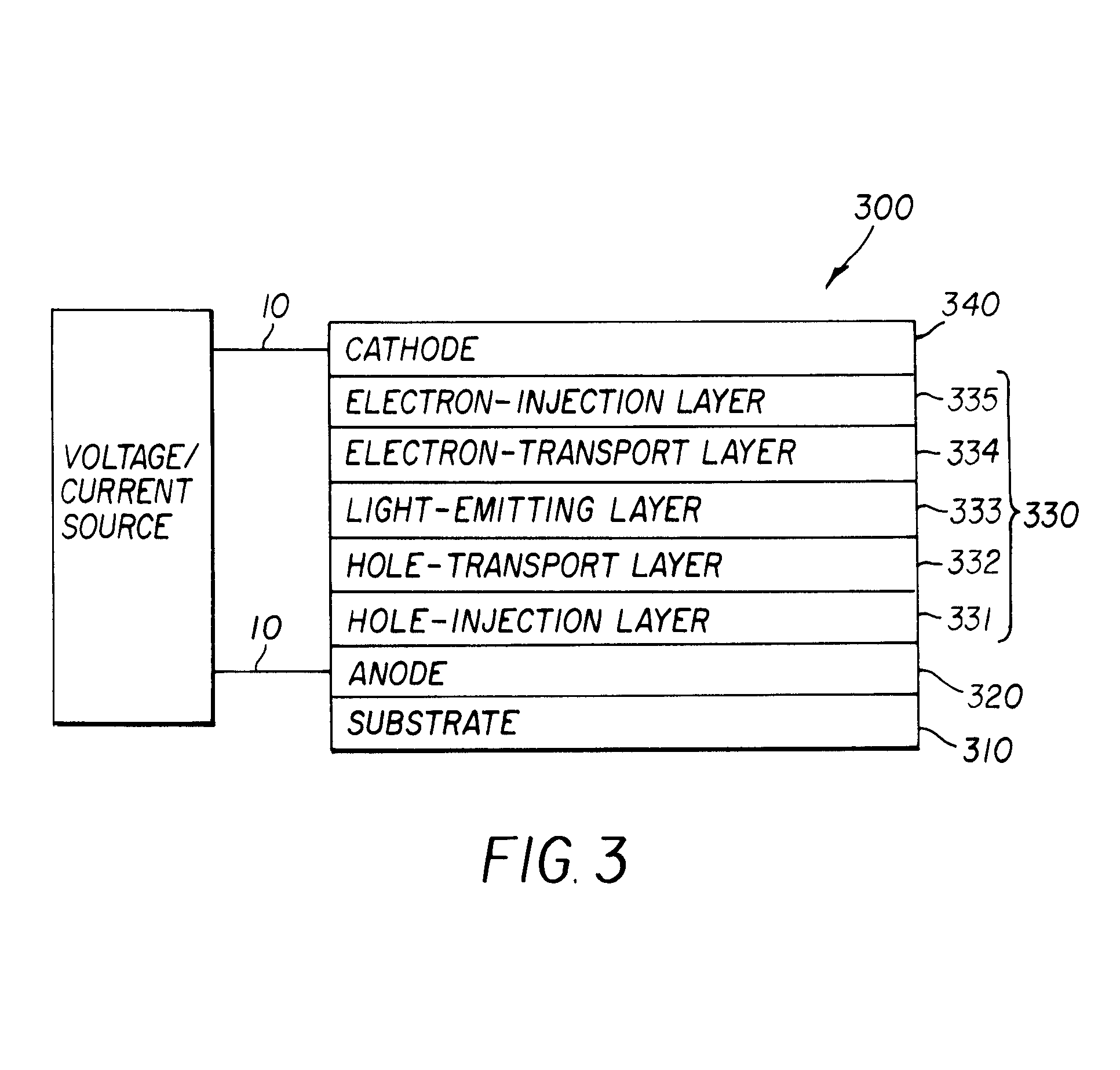 Hole-trapping materials for improved OLED efficiency