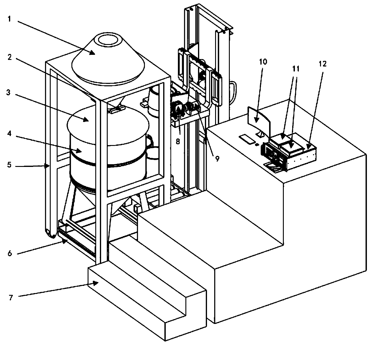 Accurate and automatic batching system for hard alloy powder