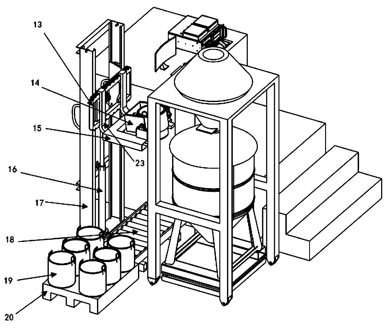 Accurate and automatic batching system for hard alloy powder