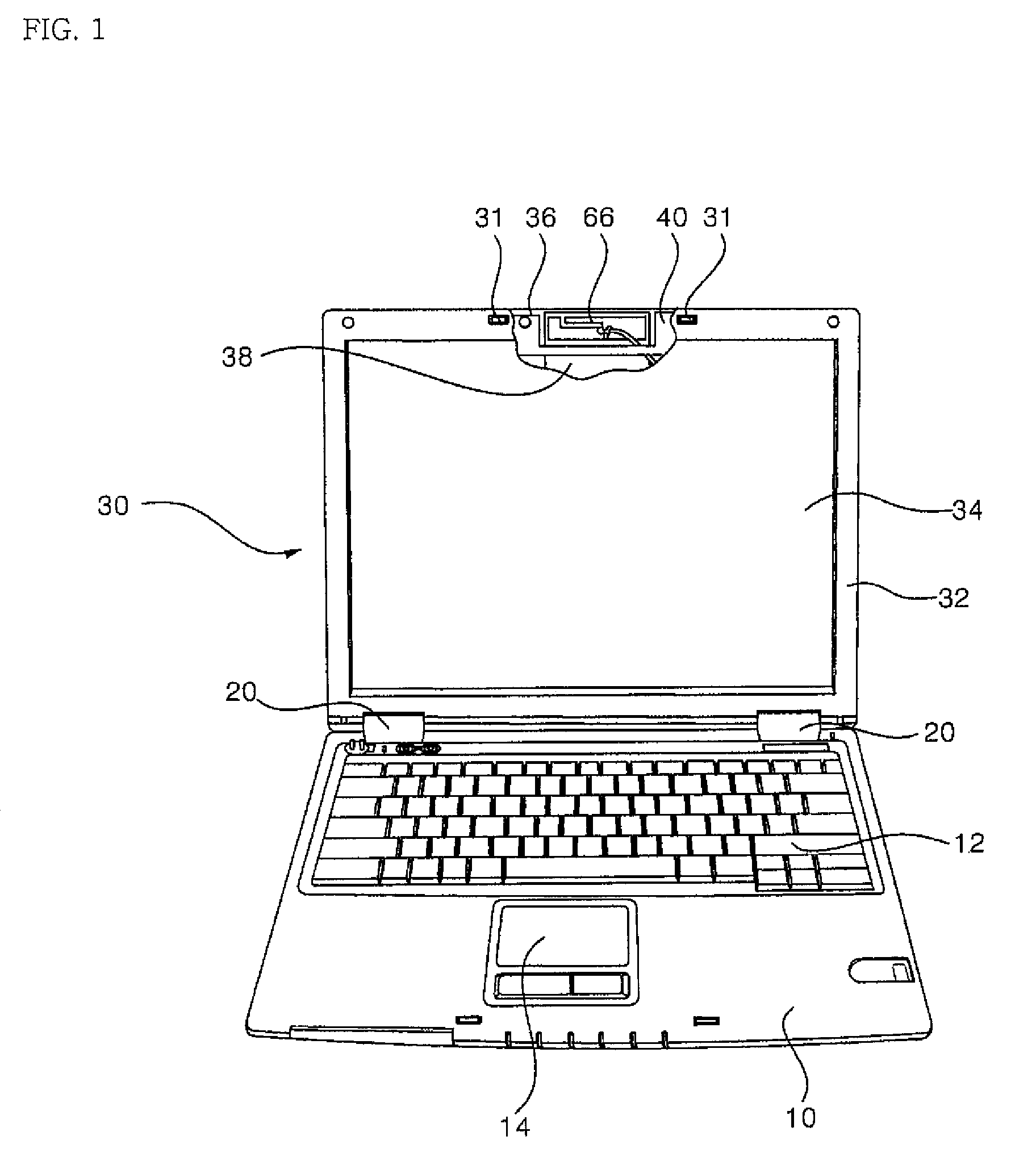 Support frame for display and support structure for display having the same