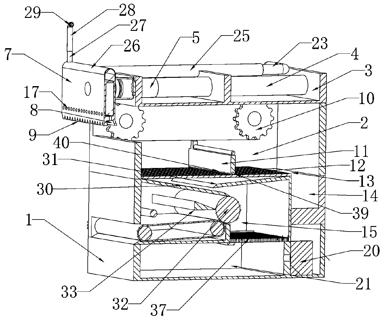 Machine tool chip removal cleaning device for numerical control machine tool