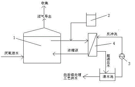 External component anaerobic membrane bioreactor and waste water purification process thereof