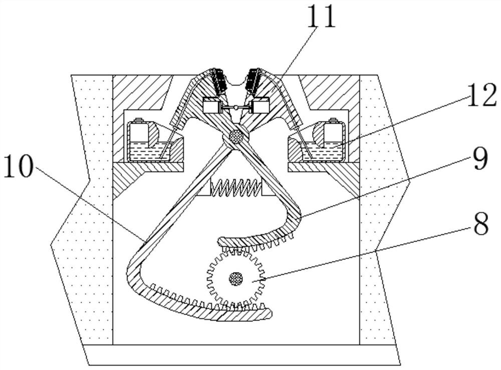 Shearing head of reinforcing steel bar batch shearing equipment for construction