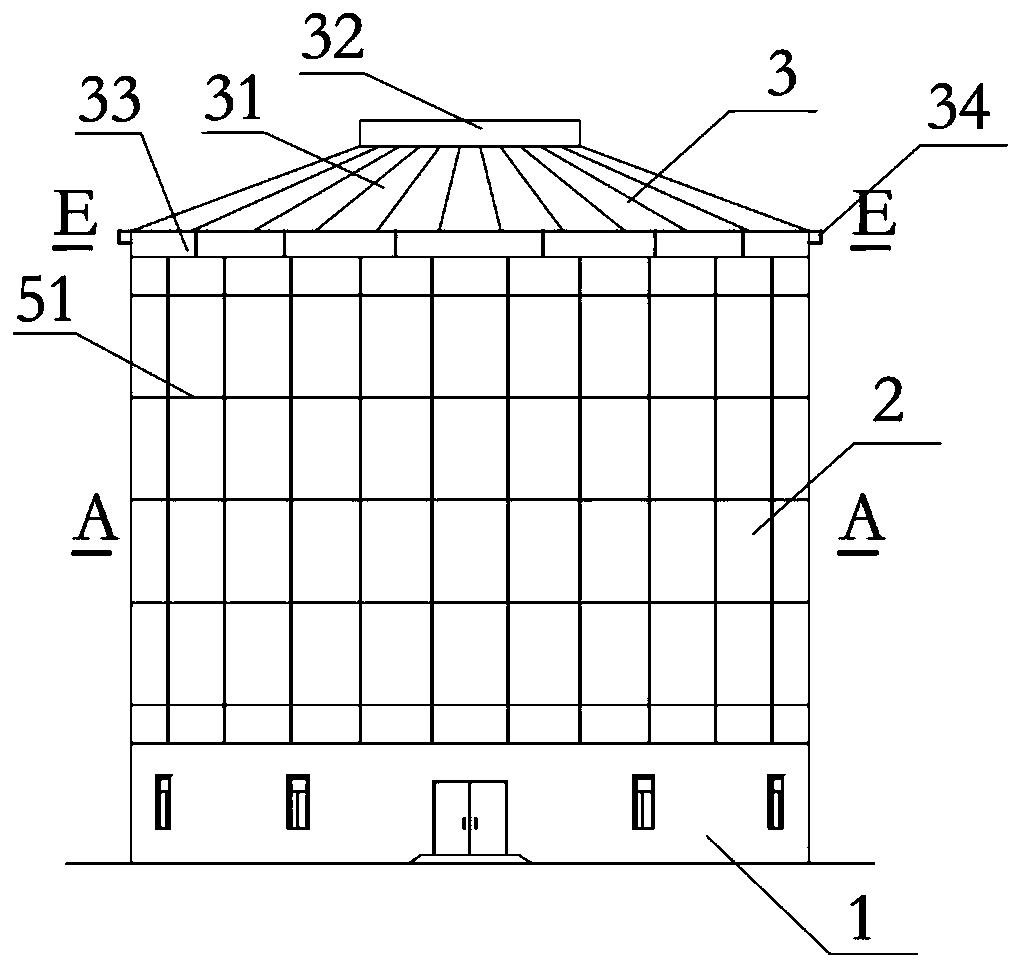 Mixed type connection precast pre-stress concrete round storage bin structure