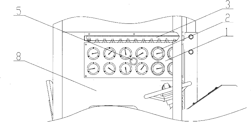 Instrument console for underground engineering vehicle cab