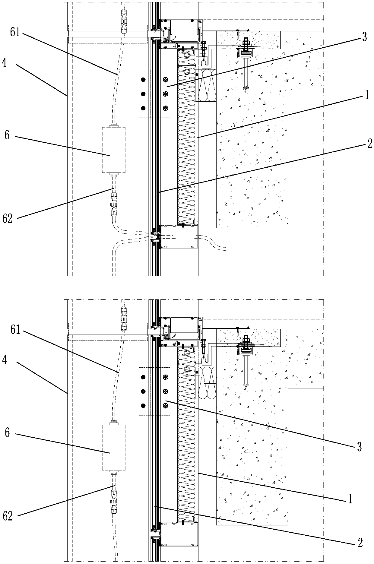 Architectural lighting outdoor inspection and maintenance structure and its installation method