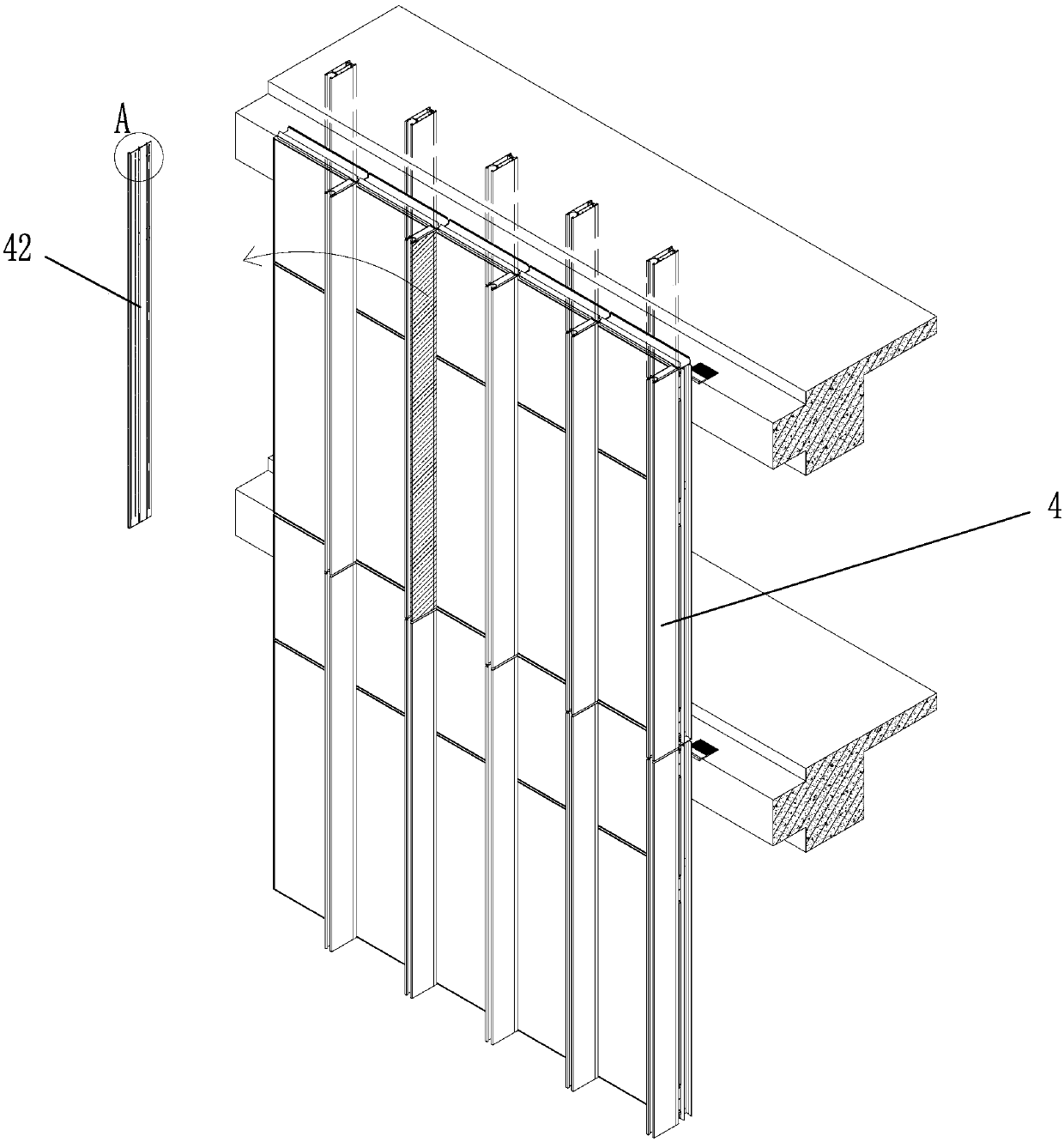 Architectural lighting outdoor inspection and maintenance structure and its installation method