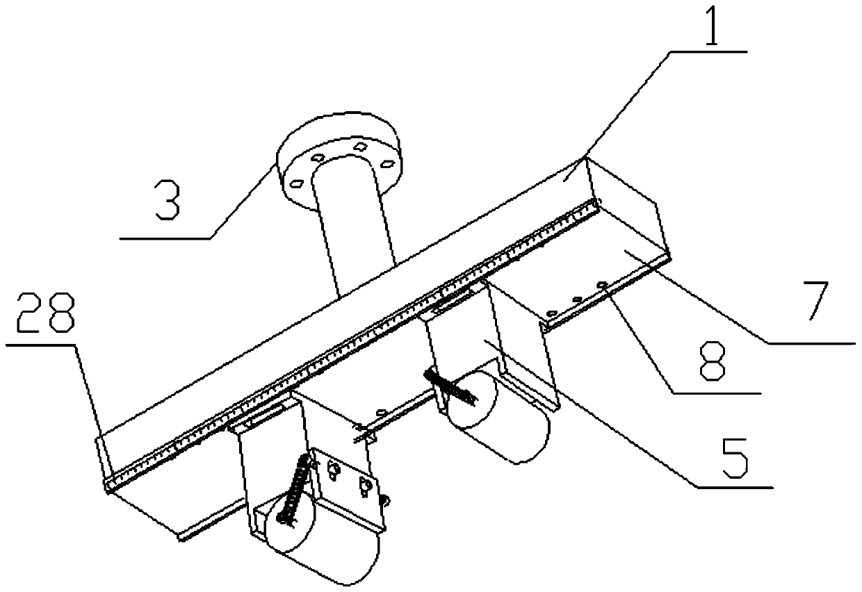 Test device and measurement method for fatigue crack growth rate in seawater corrosive environment