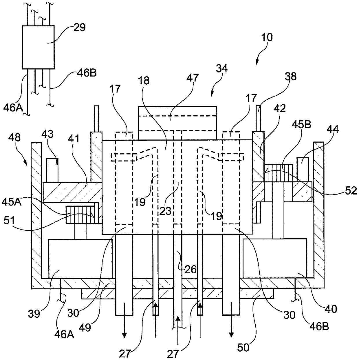 Yarn splicing device for a station of a textile machine for the manufacture of cross-wound bobbins