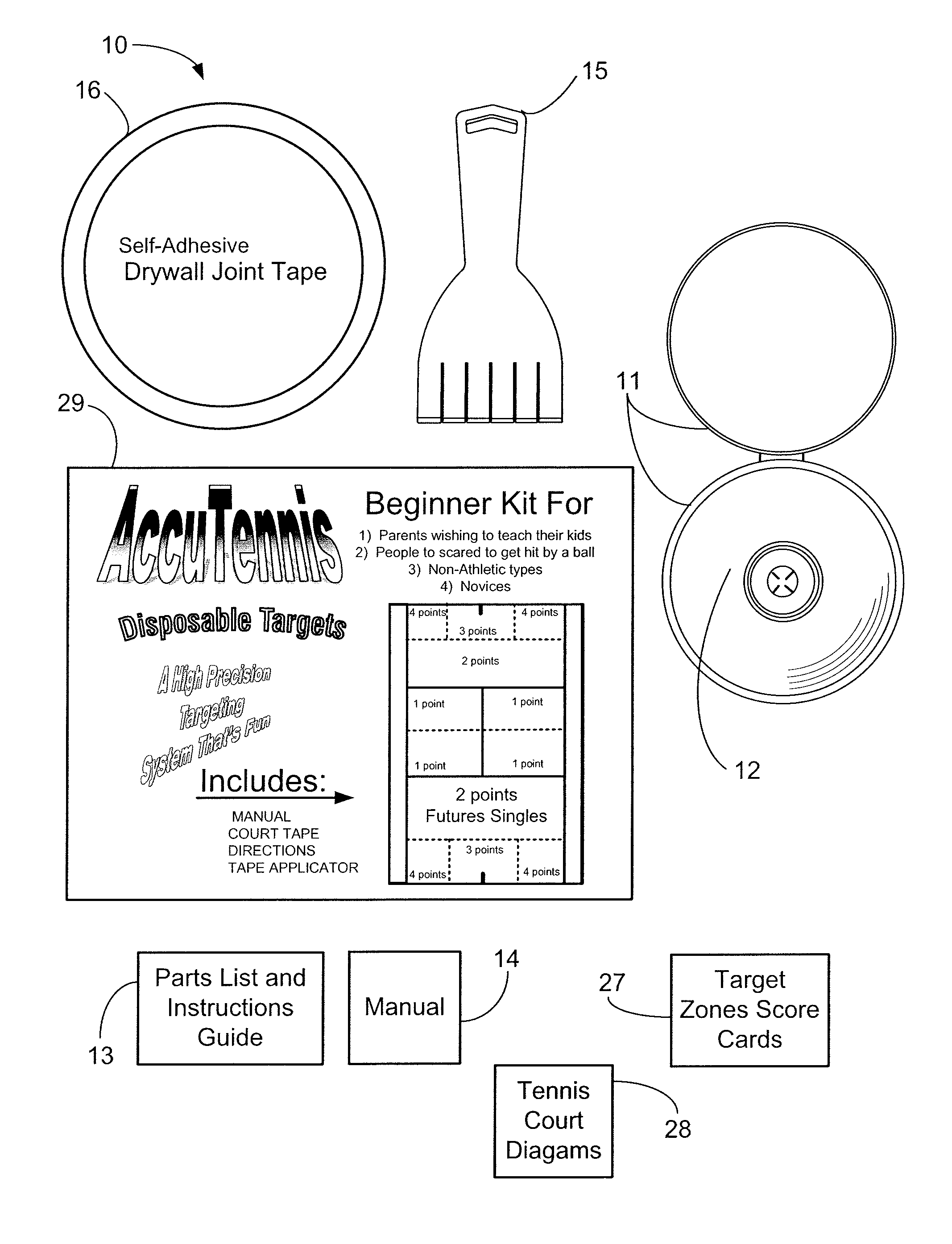 Racquet and ball sport court and target system