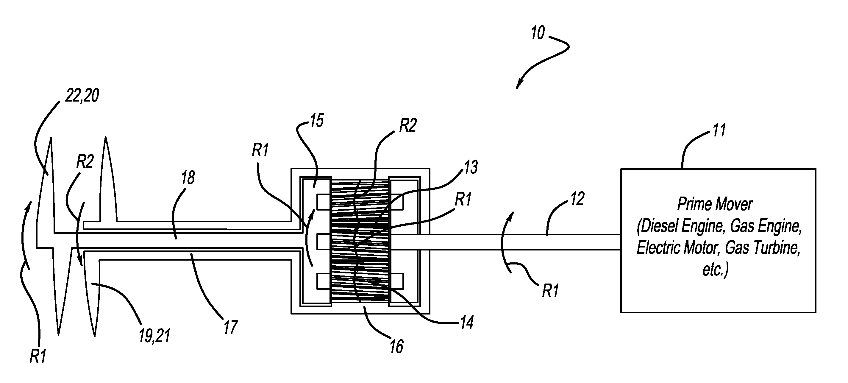 Contra-rotating propulsor for marine propulsion