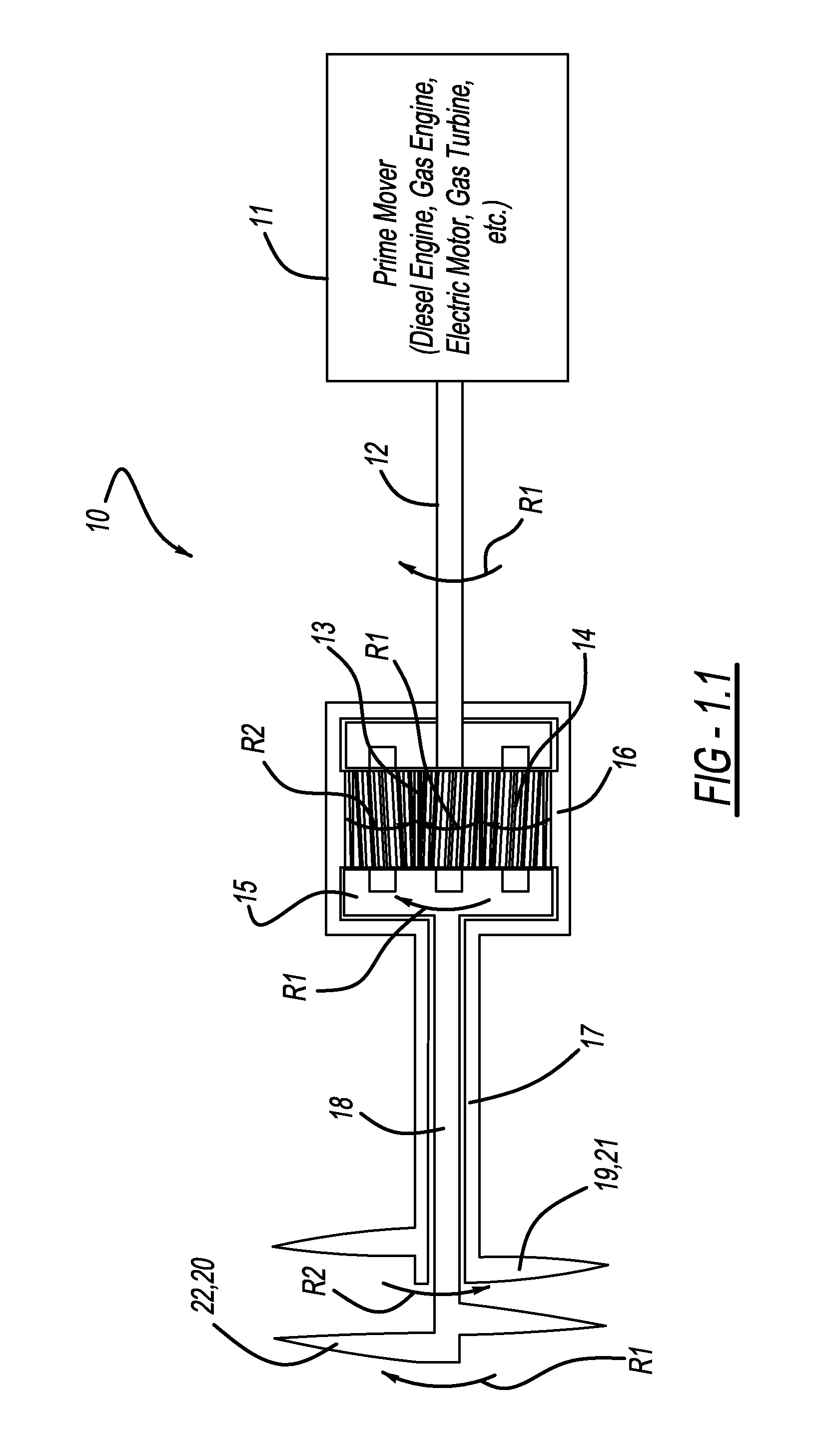 Contra-rotating propulsor for marine propulsion