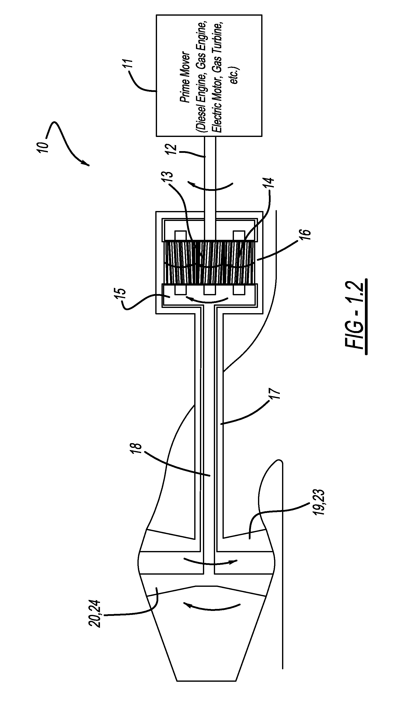 Contra-rotating propulsor for marine propulsion