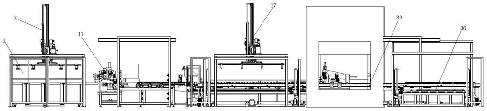 Composite production line of automobile top interior trim assembly