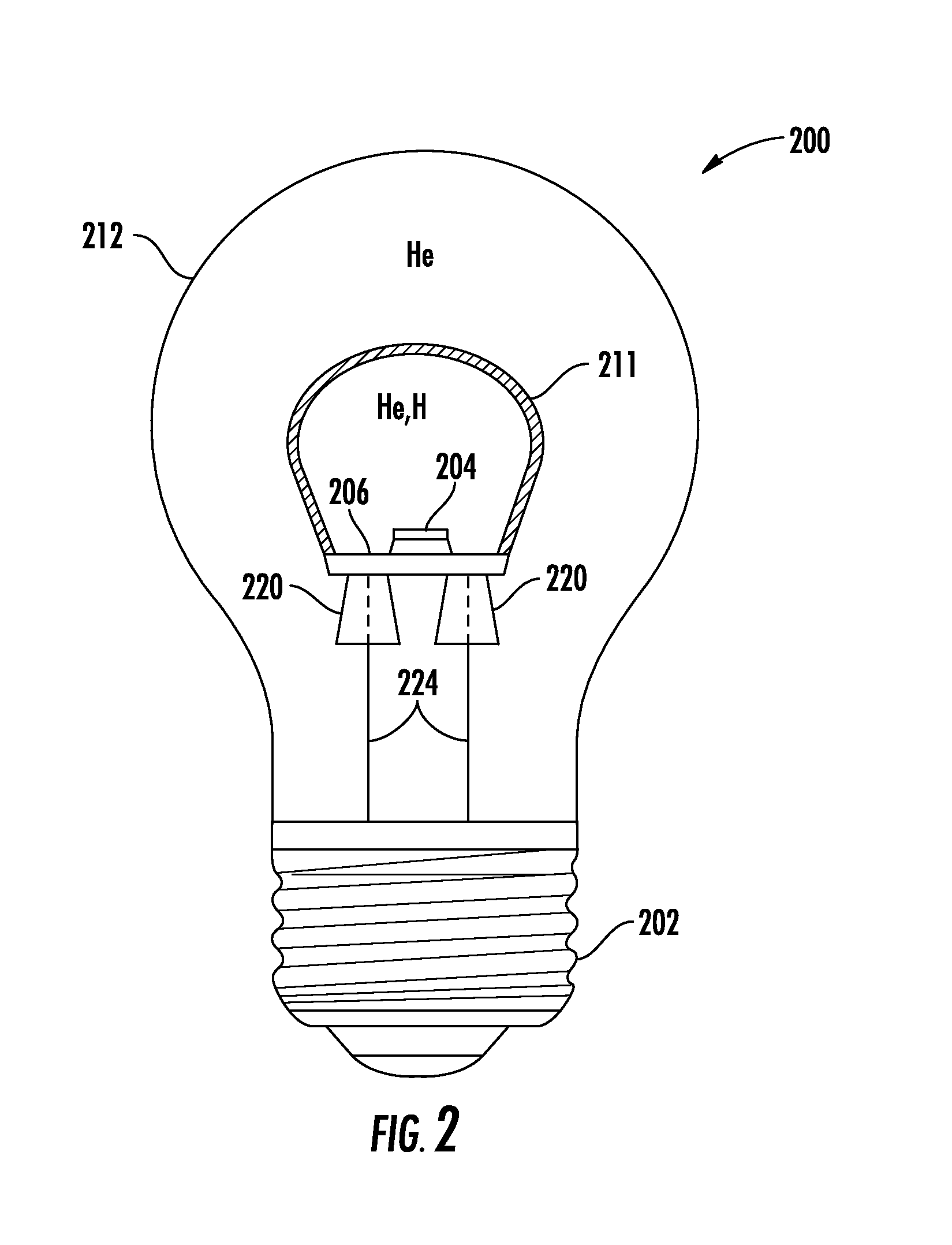 Gas cooled LED lamp