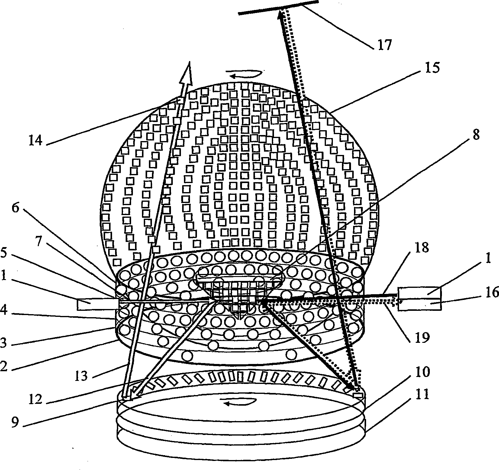 Engine for video projection/digitiser/digital radar with multiple electromagnetic radiation beams