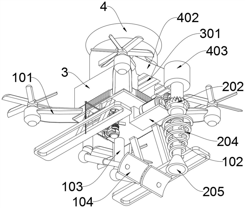 Unmanned aerial vehicle with spiral feeding and sowing mechanism