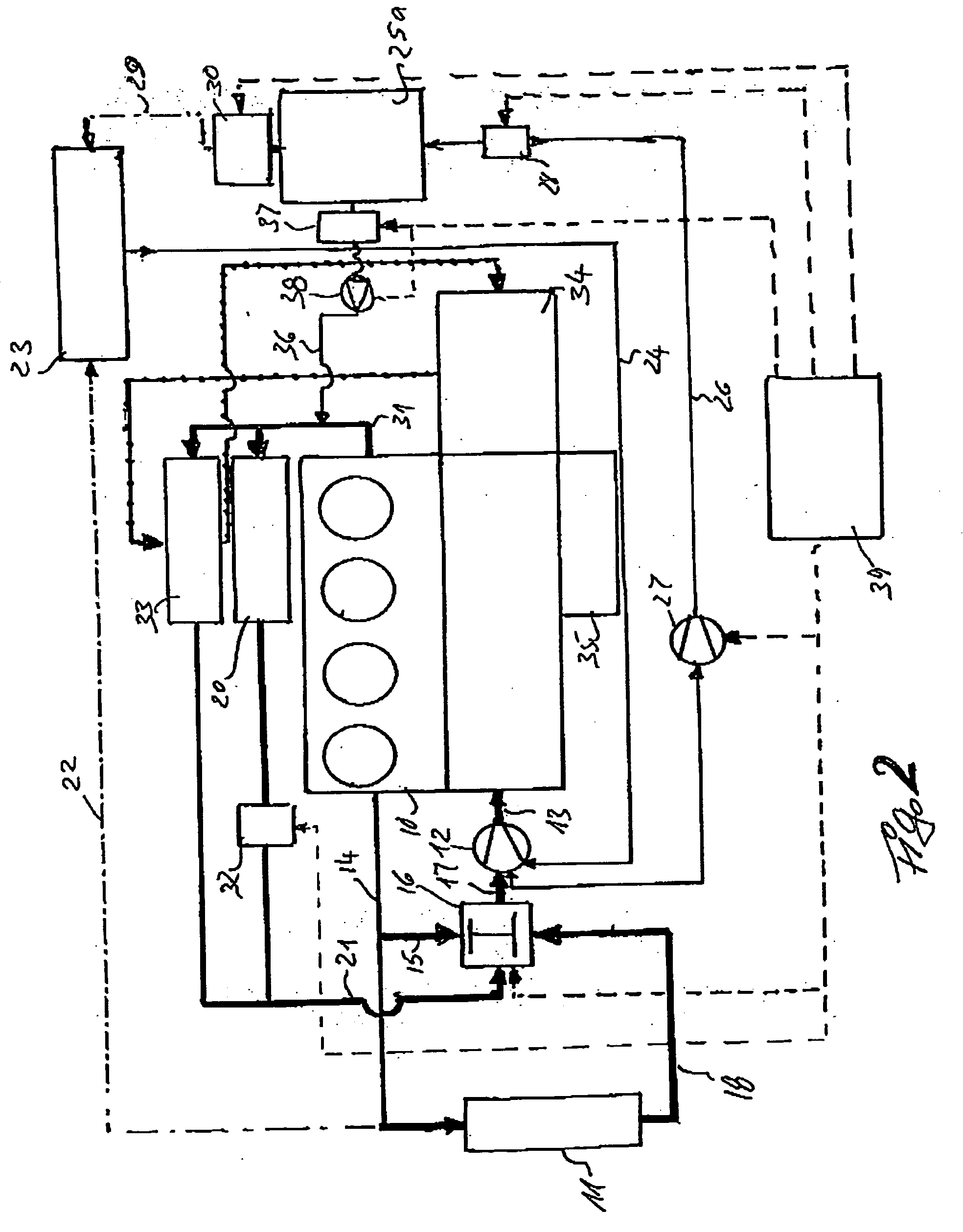 Method and apparatus for moderating the temperature of an internal combustion engine of a motor vehicle