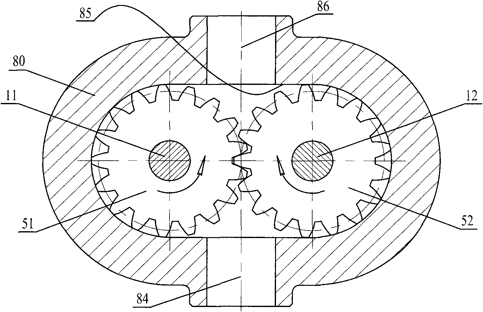 Compensation gear pump for annular spoke springs