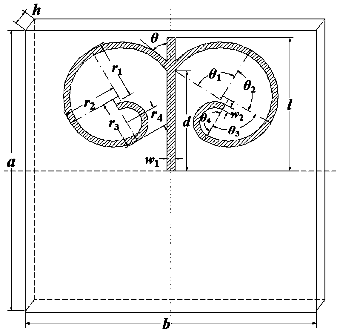 Left-handed materials based on horn-like basic unit structure