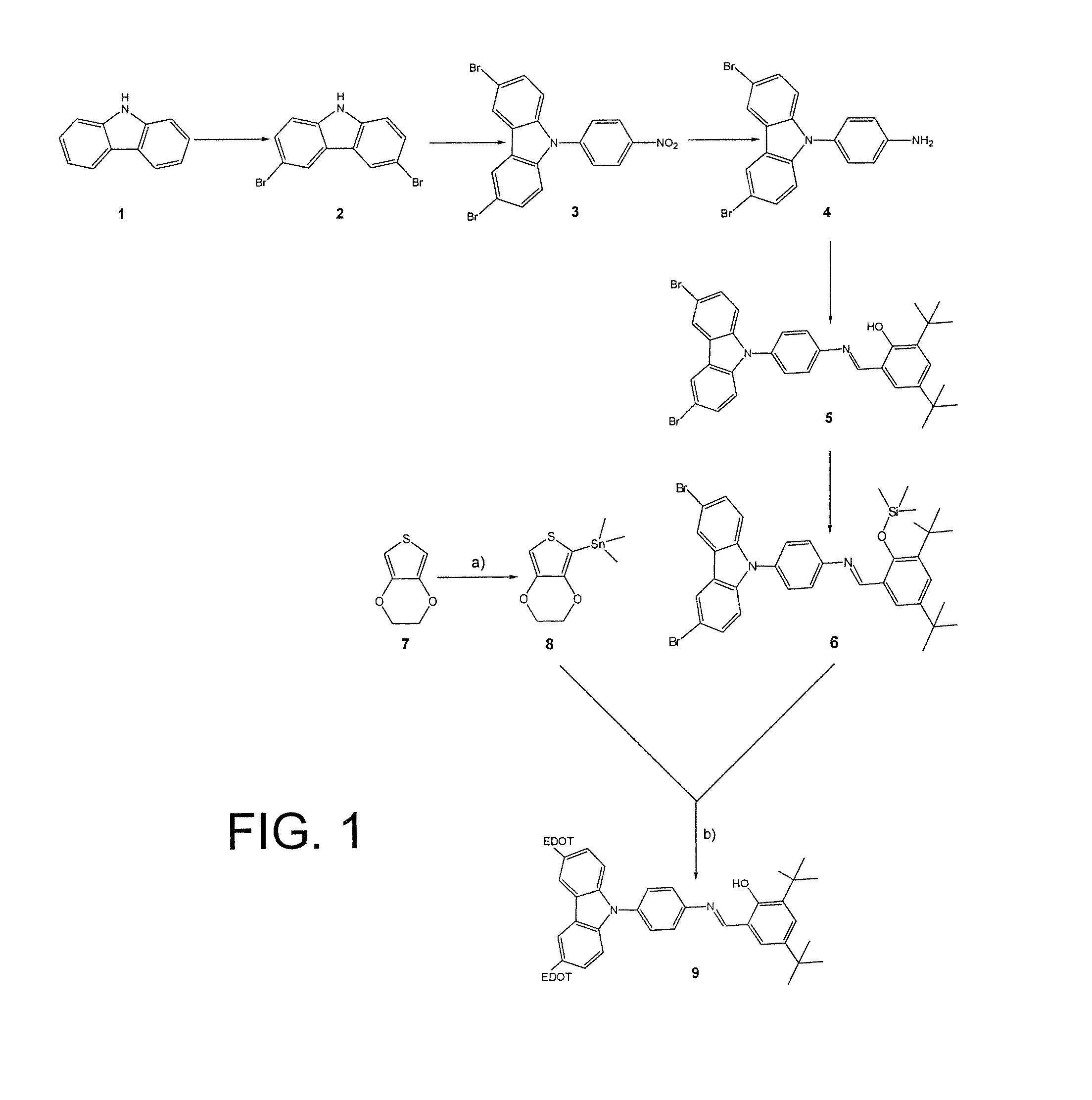 Monomer of the "push-pull" type and photochromic electroconducting polymer material obtained from this monomer