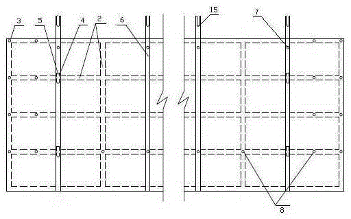 Wall continuous pouring nonmetal horizontal slip form system for deep and narrow drainage ditch