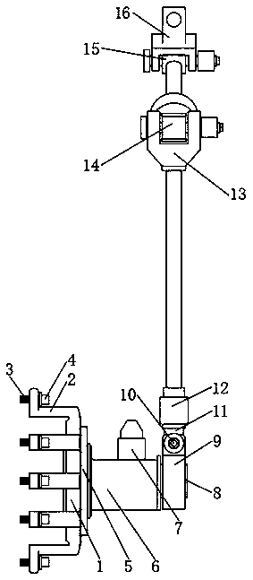 Dynamic connecting device of wheel vector sensor and wheel six-component force sensor