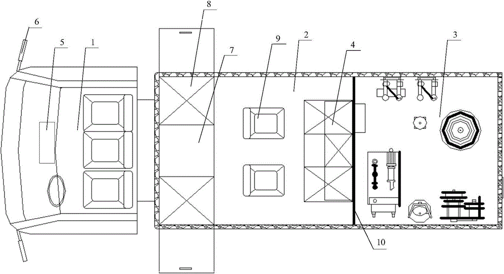 A loading vehicle for high-voltage cable maintenance equipment