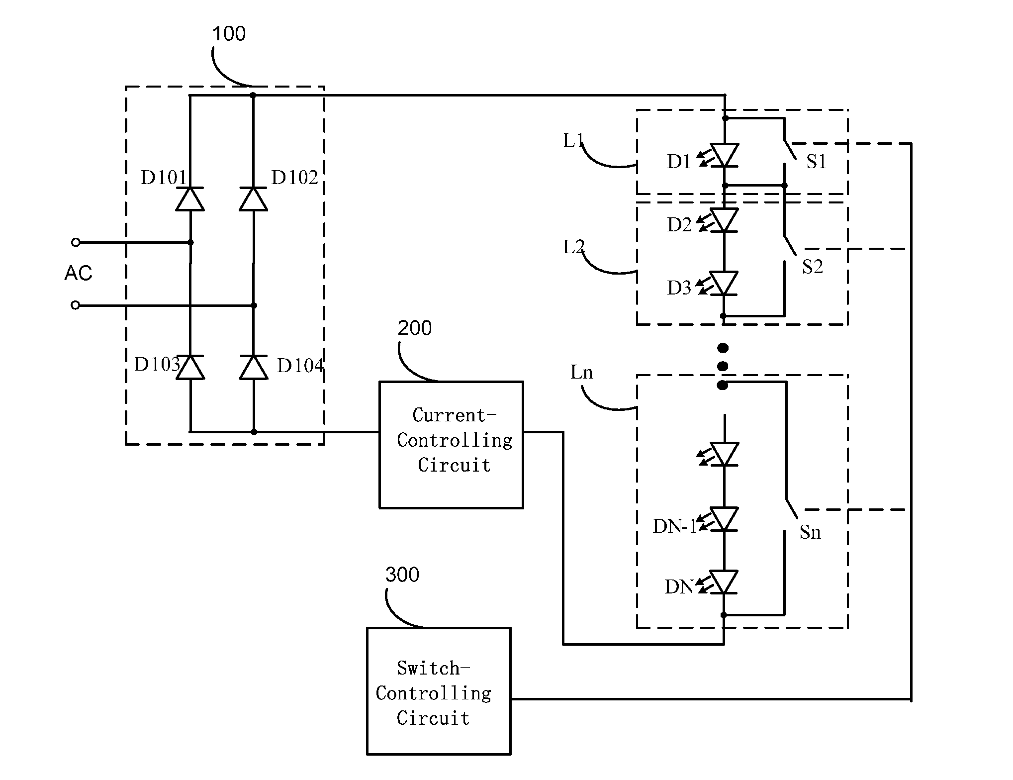 Driving circuit and illumination device having light-emitting elements