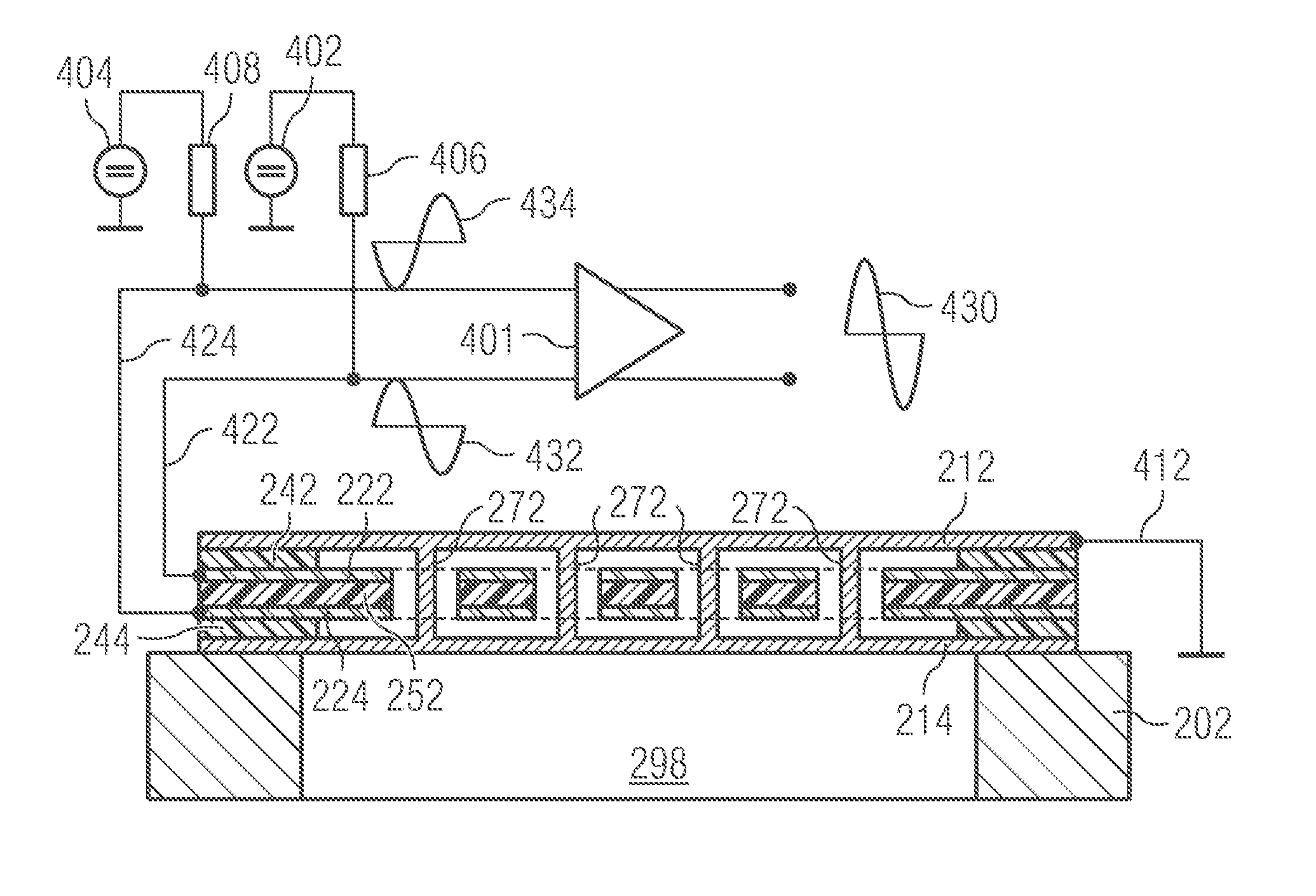 MEMS microphone with low pressure region between diaphragm and counter electrode