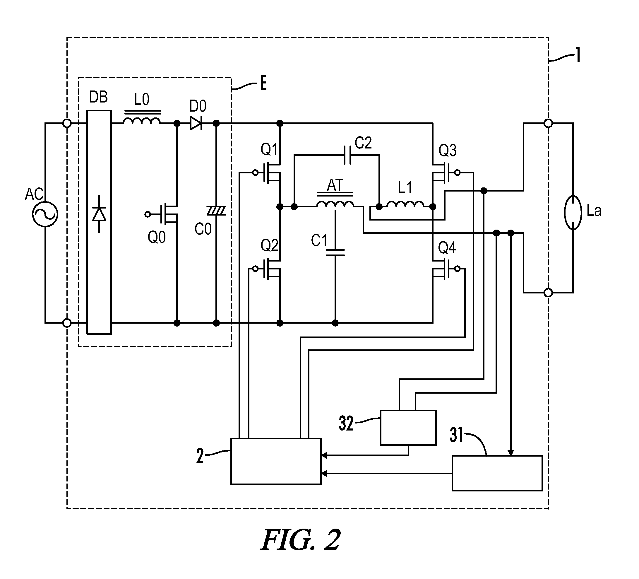 Electronic ballast with feedback current control for preheating of lamp filaments