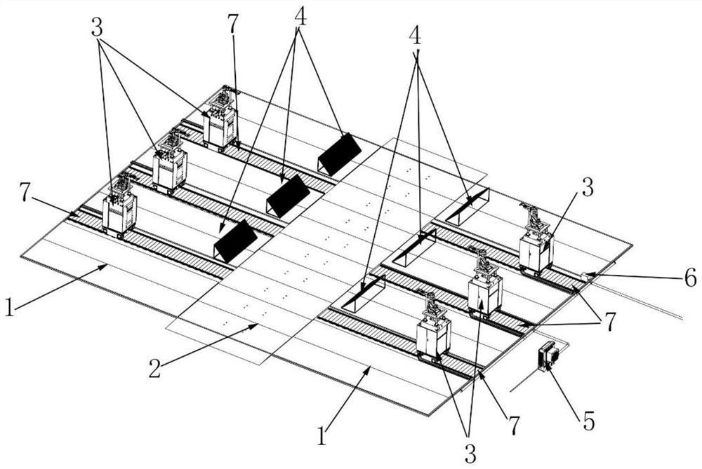 Non-contact airplane deicing anti-freezing drying device for ground