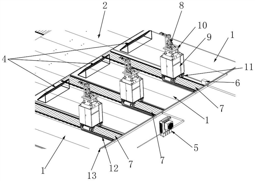 Non-contact airplane deicing anti-freezing drying device for ground