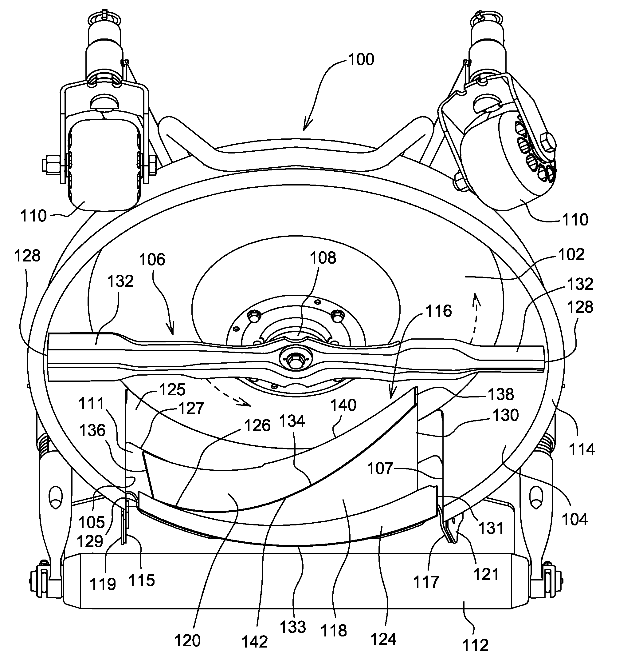 Rotary Cutting Unit With Deflection Baffle