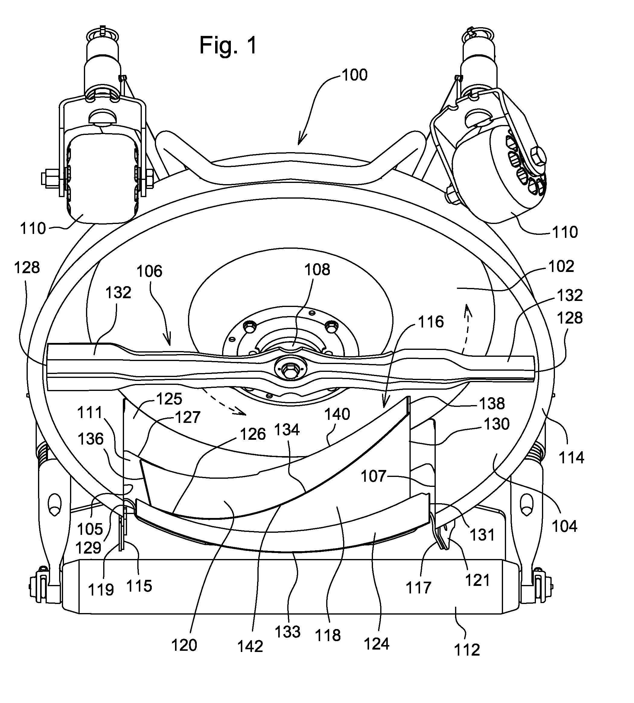 Rotary Cutting Unit With Deflection Baffle