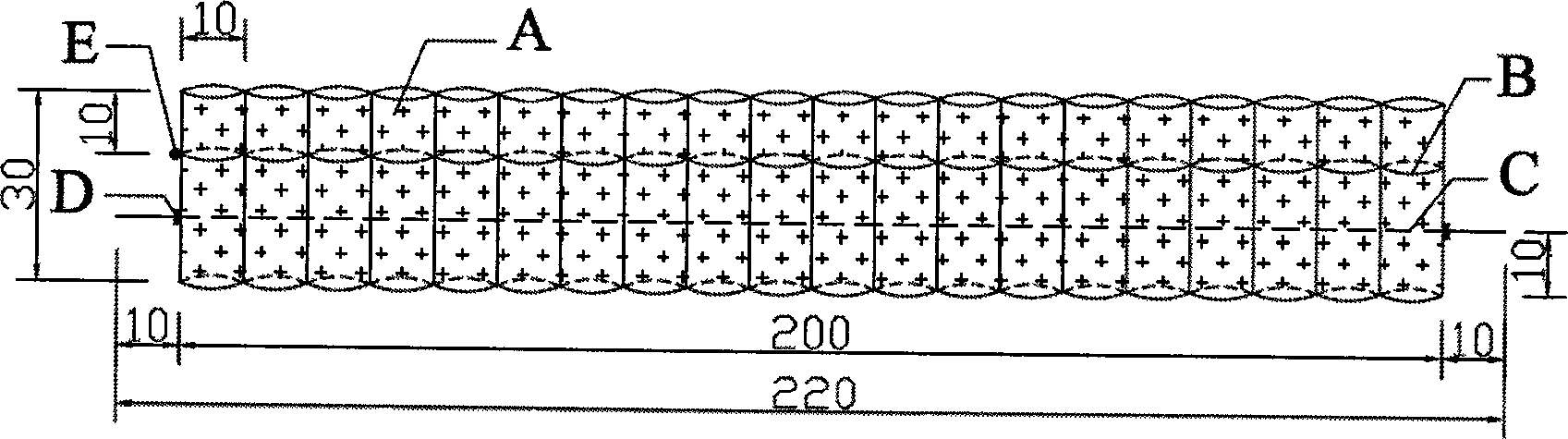 Solid ecological repairing bamboo raft member in riverbank and manufacturing method thereof