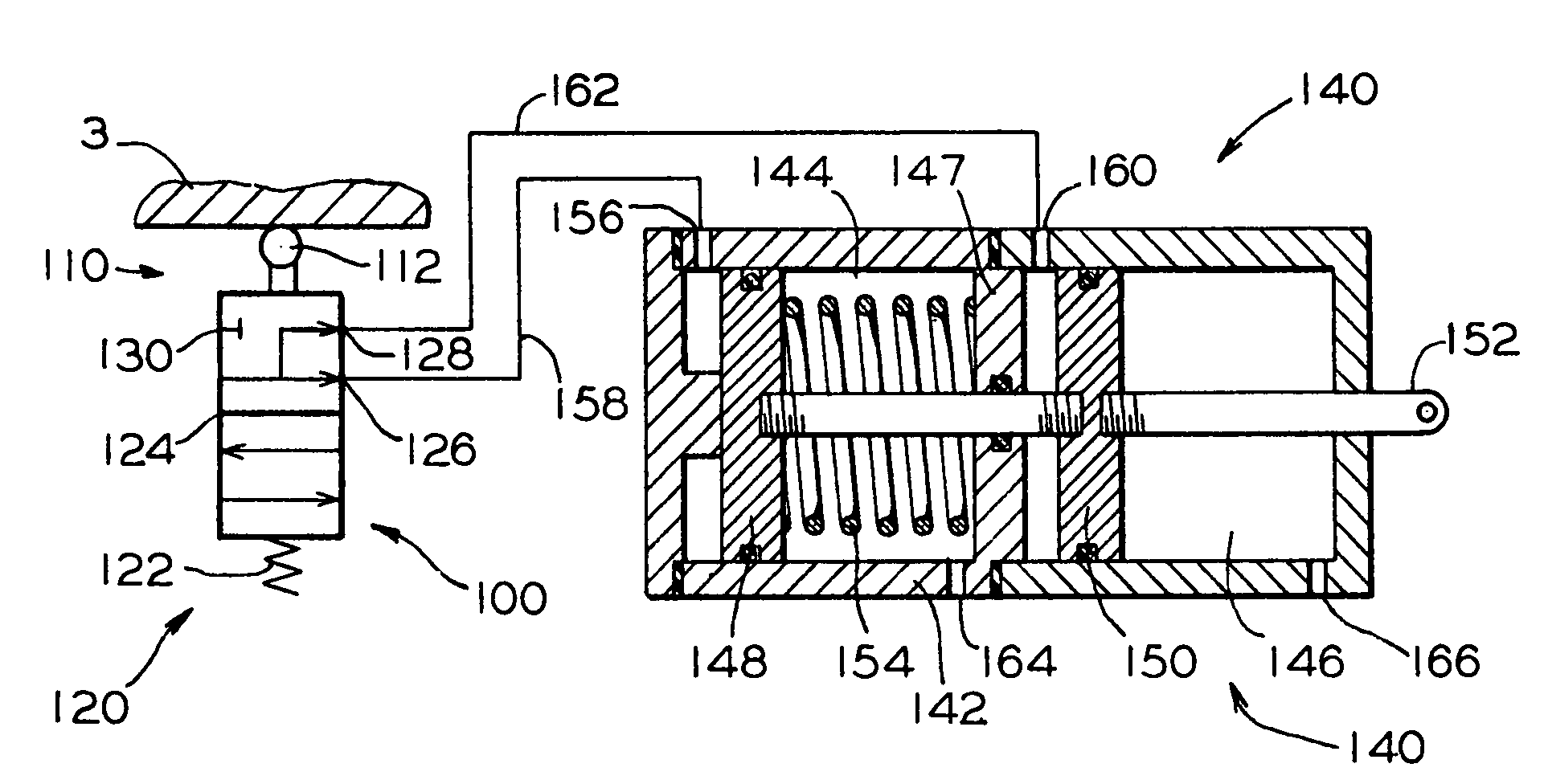 Brake system with integrated car load compensating arrangement