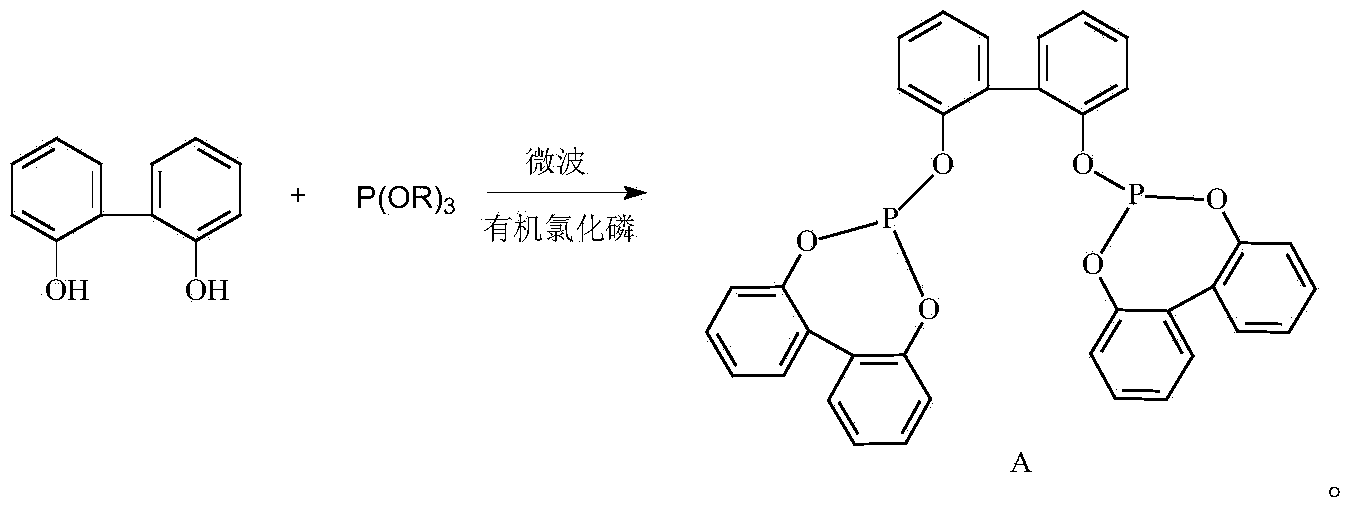 Microwave synthesis method for tri(2,2'-diphenol) biphosphite