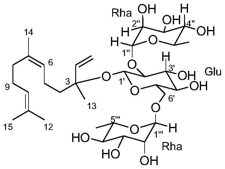 Application of sesquiterpene glycoside monomeric compound in preparation of lipid-lowering drugs