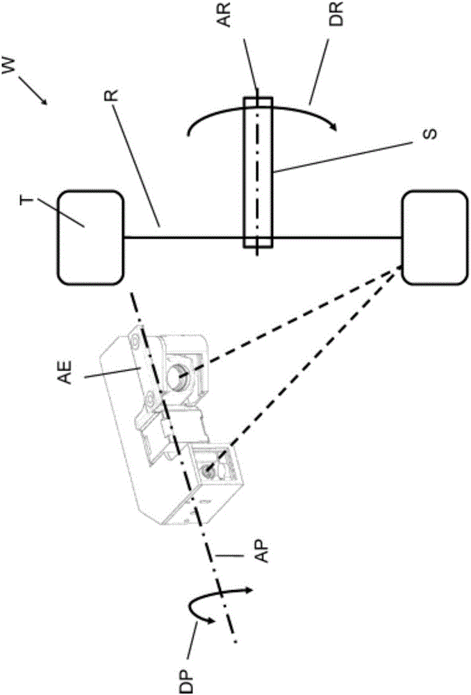 Wheel service machine with compact sensing device