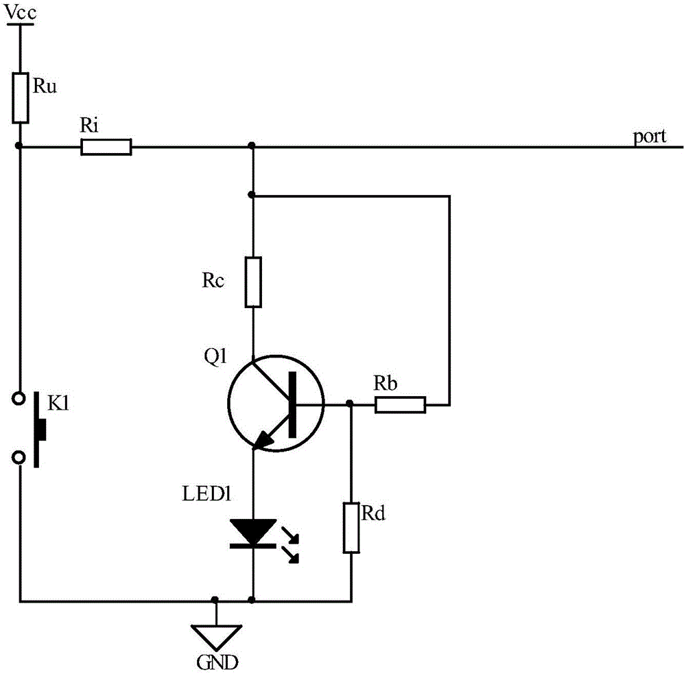 LED display and key detection multiplexing circuit