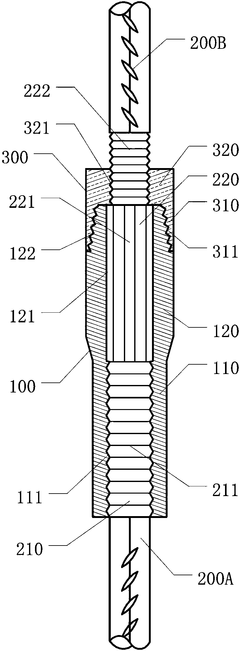 Mechanical connection assembly for pile foundation reinforcing steel bars for highway bridge engineering, and connecting method of mechanical connection assembly