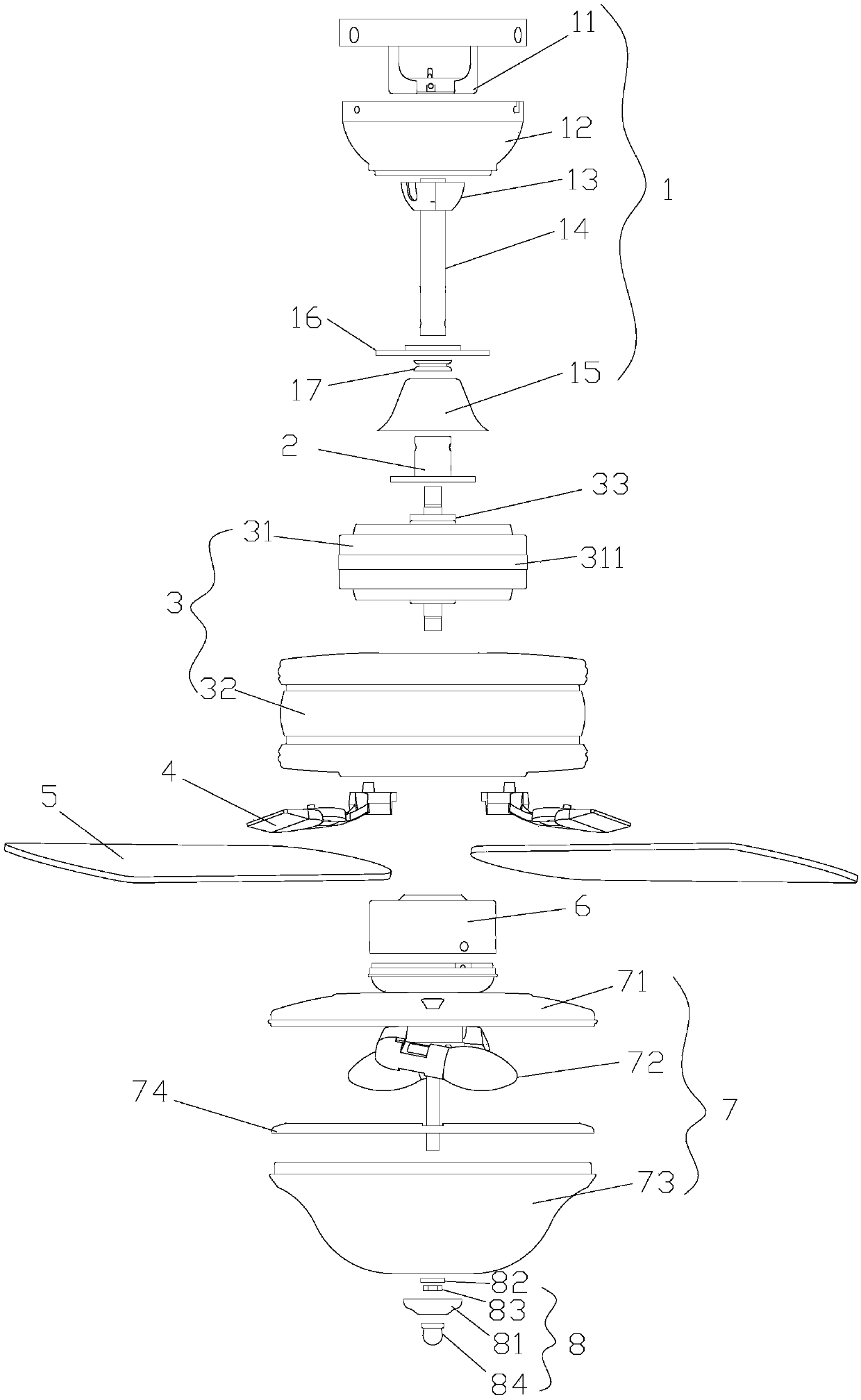 A multifunctional waterproof ceiling fan