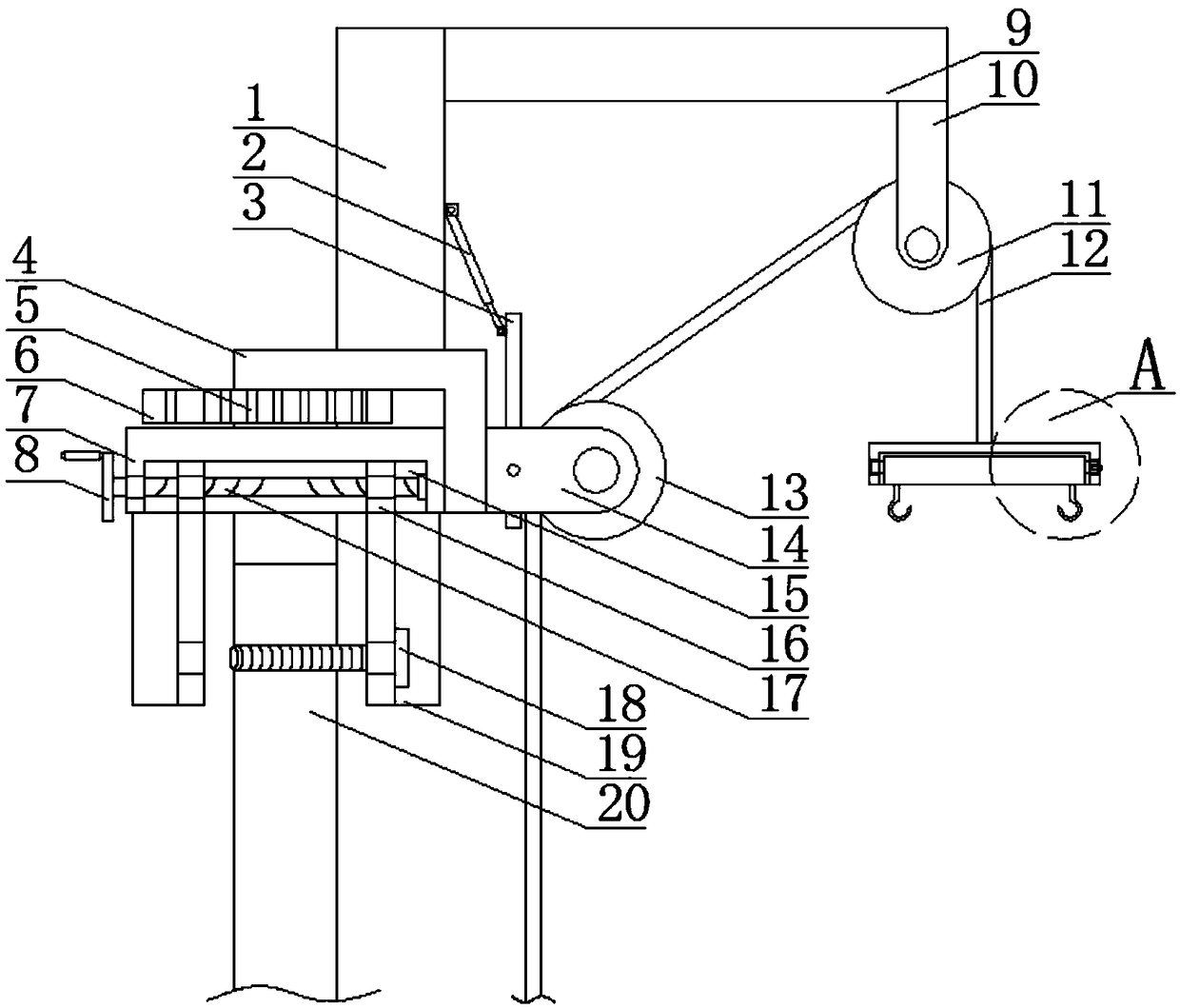 Base station equipment lifting auxiliary device