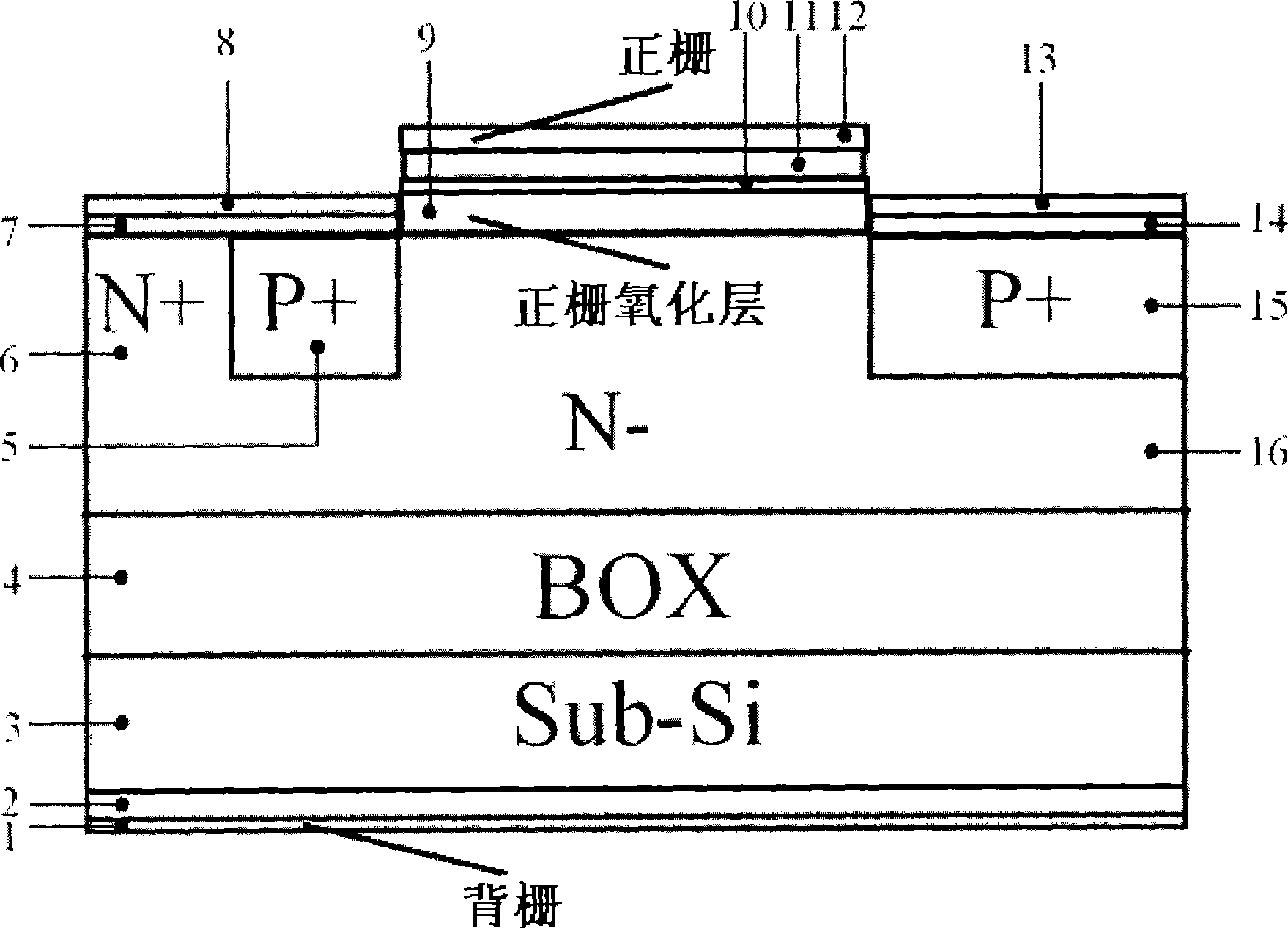 Silicic double probe PMOS radiation dose meter based on insulator